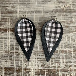 Plaid Tear Drop Earrings